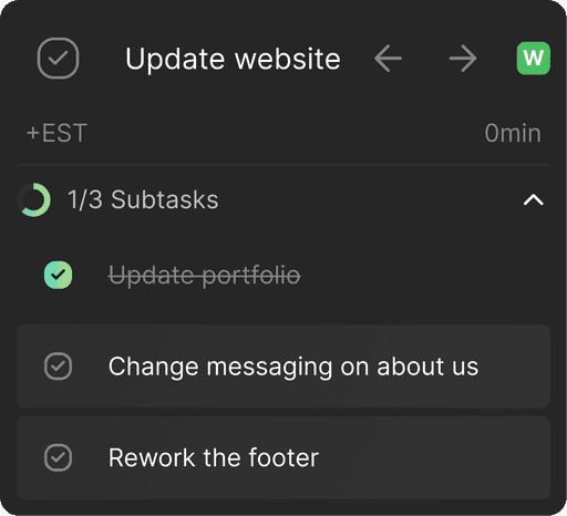 Your tasks on mobile