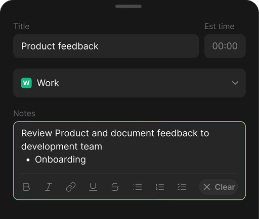 Task notes
